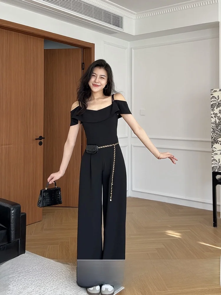 Zhang a Xing Commute High Waist Long Pantsuit Slim Fit Waist Cinching One Shoulder Strap Leaf Hem Design Jumpsuit
Zhang a Xing Commute High Waist Long Pantsuit Slim Fit Waist Cinching One Shoulder Strap Leaf Hem Design Jumpsuit
