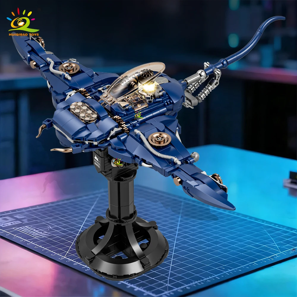 HUIQIBAO MOC Devil ray with display stand Building Blocks Sea Animal flying rays model assembly Bricks Toy set for children gift
HUIQIBAO MOC Devil ray with display stand Building Blocks Sea Animal flying rays model assembly Bricks Toy set for children gift