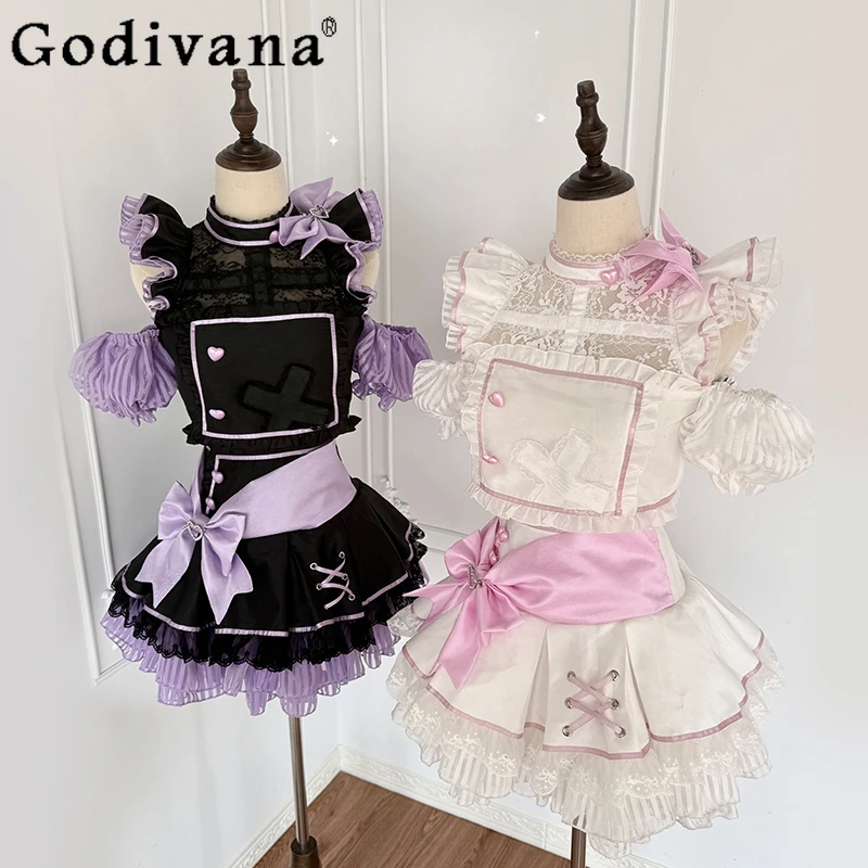 Original Cos Split Singing Clothes Sweet Girls Japanese Mine Short-sleeved Shirt Cropped Top Skirt 2 Piece Set Lolita Outfits
Original Cos Split Singing Clothes Sweet Girls Japanese Mine Short-sleeved Shirt Cropped Top Skirt 2 Piece Set Lolita Outfits