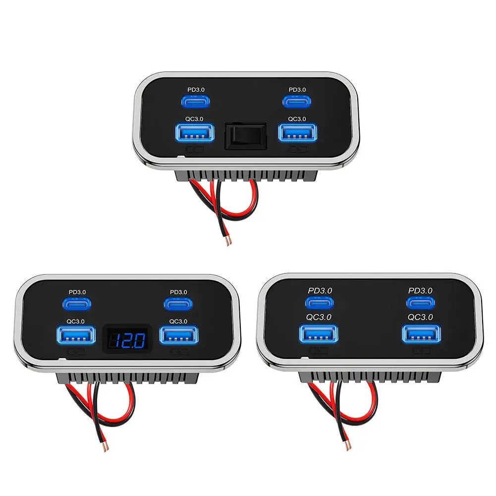 4 Ports 12V RV USB Outlet 76W Dual PD3.0 Type-C Quick Charge & QC3.0 Panel Wall Mount Charger Adapter For Marine Bus ATV Tr O2X1
4 Ports 12V RV USB Outlet 76W Dual PD3.0 Type-C Quick Charge & QC3.0 Panel Wall Mount Charger Adapter For Marine Bus ATV Tr O2X1