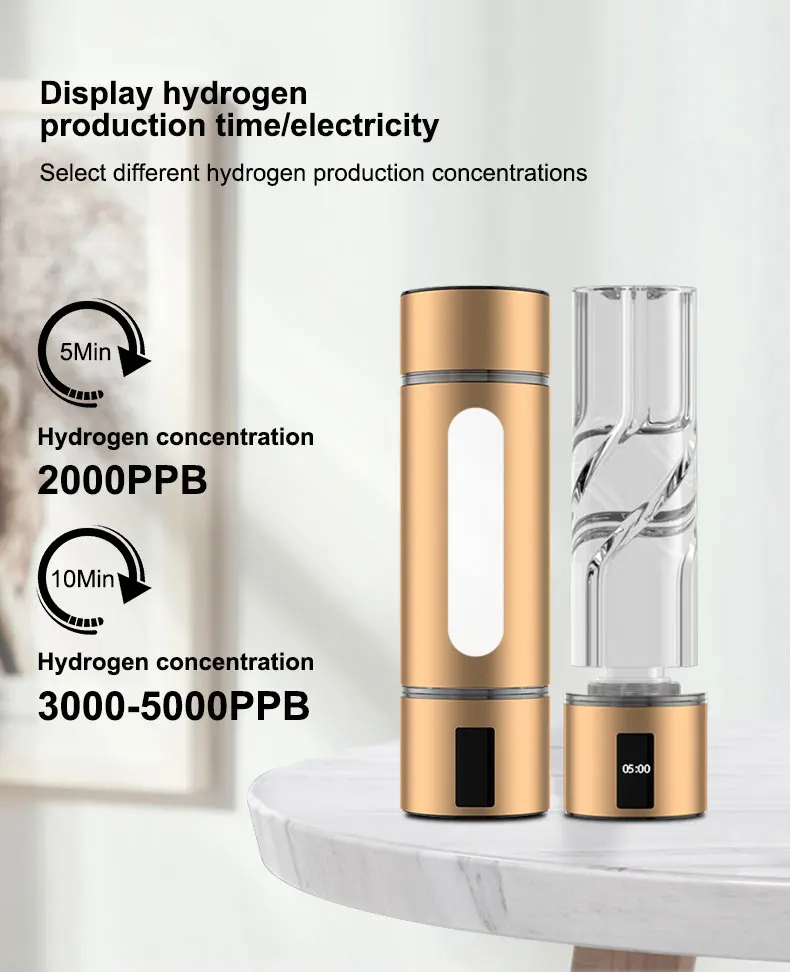 5000ppb Hydrogens Rich Generator Water Ionizer Bottle with Drain Hole Separate H2 and O2 High Pure hydrogens water infuser
5000ppb Hydrogens Rich Generator Water Ionizer Bottle with Drain Hole Separate H2 and O2 High Pure hydrogens water infuser