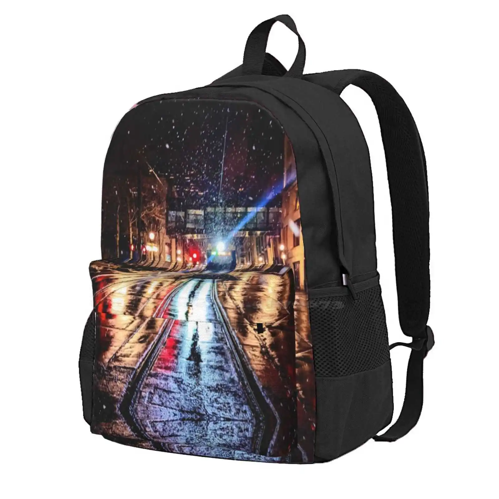 Train! Hot Sale Schoolbag Backpack Fashion Bags Tram Train St Paul Minnesota Twin Cities Tracks Winter Night Snowfall Damp Wet
Train! Hot Sale Schoolbag Backpack Fashion Bags Tram Train St Paul Minnesota Twin Cities Tracks Winter Night Snowfall Damp Wet