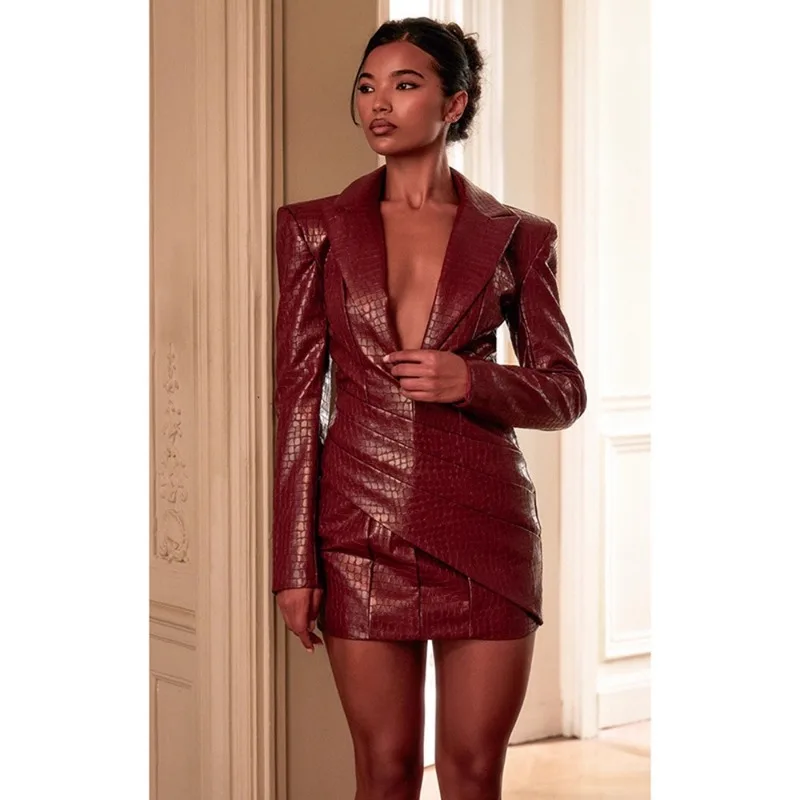 Women's Dress Faux Leather Bodycon Lapel Collar High Waist Sexy Pleated Minimalist Comfortable Casual Fashionable Niche Trendy
Women's Dress Faux Leather Bodycon Lapel Collar High Waist Sexy Pleated Minimalist Comfortable Casual Fashionable Niche Trendy