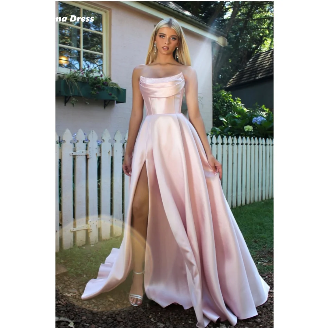 Lena Pink Robe De Cocktail Femme Satin Cloth Elegant Gowns Custom Made Cocktail Evening Dress Line A Women's Elegant Dresses
Lena Pink Robe De Cocktail Femme Satin Cloth Elegant Gowns Custom Made Cocktail Evening Dress Line A Women's Elegant Dresses