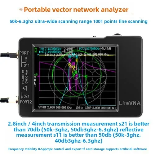 Professional 6G Vector Network Analyzer NanoVNA Upgrade 50k-6.3GHz VNA Network Analyzer for RF Testing
Professional 6G Vector Network Analyzer NanoVNA Upgrade 50k-6.3GHz VNA Network Analyzer for RF Testing