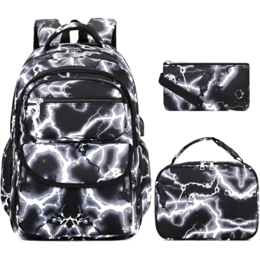 Backpack for Boys, Lightning School Bags with Lunch Bag and Pen Case for,Bookbag for Boys Girls Teens
Backpack for Boys, Lightning School Bags with Lunch Bag and Pen Case for,Bookbag for Boys Girls Teens