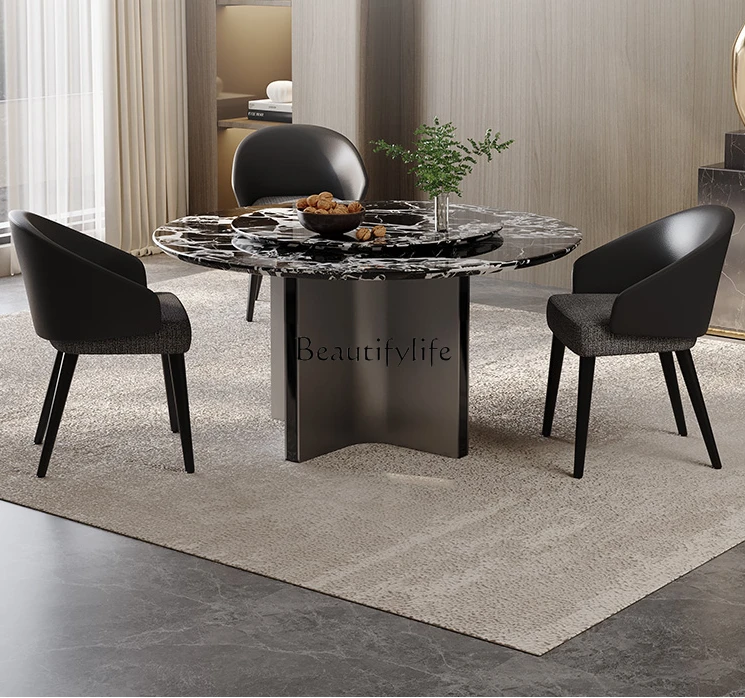 Italian Minimalist Black Luxury Stone round Dining Table Household Light Luxury Modern Simple High Sense
Italian Minimalist Black Luxury Stone round Dining Table Household Light Luxury Modern Simple High Sense