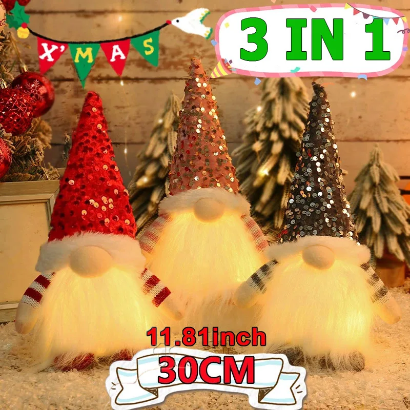 30 см Рождественская кукла Эльф Светящийся Гном со светодиодным ночником 2025 Рождественские украшения для дома Xmas Navidad Новогодние подарки
30 см Рождественская кукла Эльф Светящийся Гном со светодиодным ночником 2025 Рождественские украшения для дома Xmas Navidad Новогодние подарки