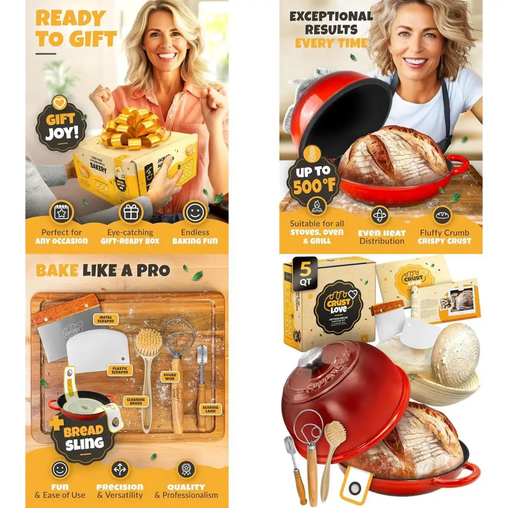 Эмалированная хлебопекарная печь на 5 кварт с аксессуарами для закваски
Эмалированная хлебопекарная печь на 5 кварт с аксессуарами для закваски