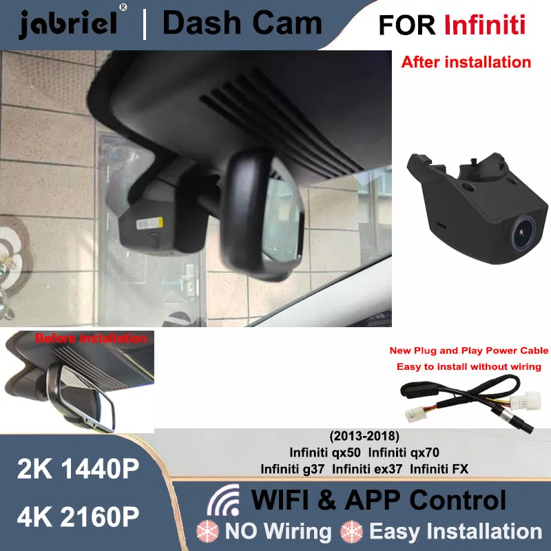 Car DVR Dash Cam Front Rear Camera DVR 2K 4K Wifi Plug and Play Video Recorder for Infiniti qx50 qx70 2019 2020 DashCam Car DVR
Car DVR Dash Cam Front Rear Camera DVR 2K 4K Wifi Plug and Play Video Recorder for Infiniti qx50 qx70 2019 2020 DashCam Car DVR