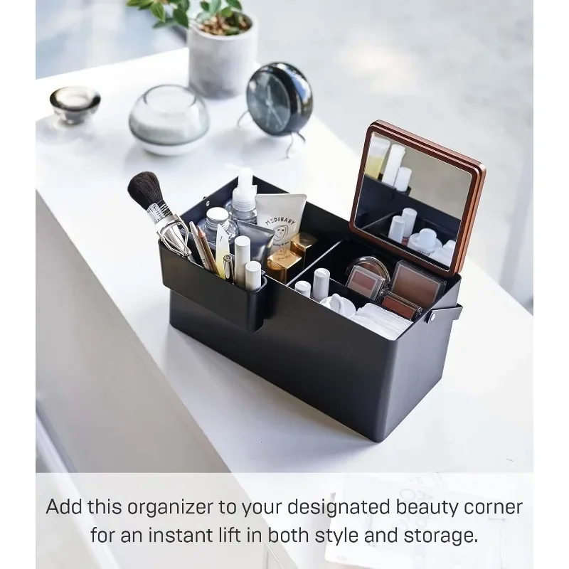 Tower Large Makeup Organizer Cosmetic Caddy with Handle Vanity Storage Drawer with Lid - Steel + Wood -, Black
Tower Large Makeup Organizer Cosmetic Caddy with Handle Vanity Storage Drawer with Lid - Steel + Wood -, Black