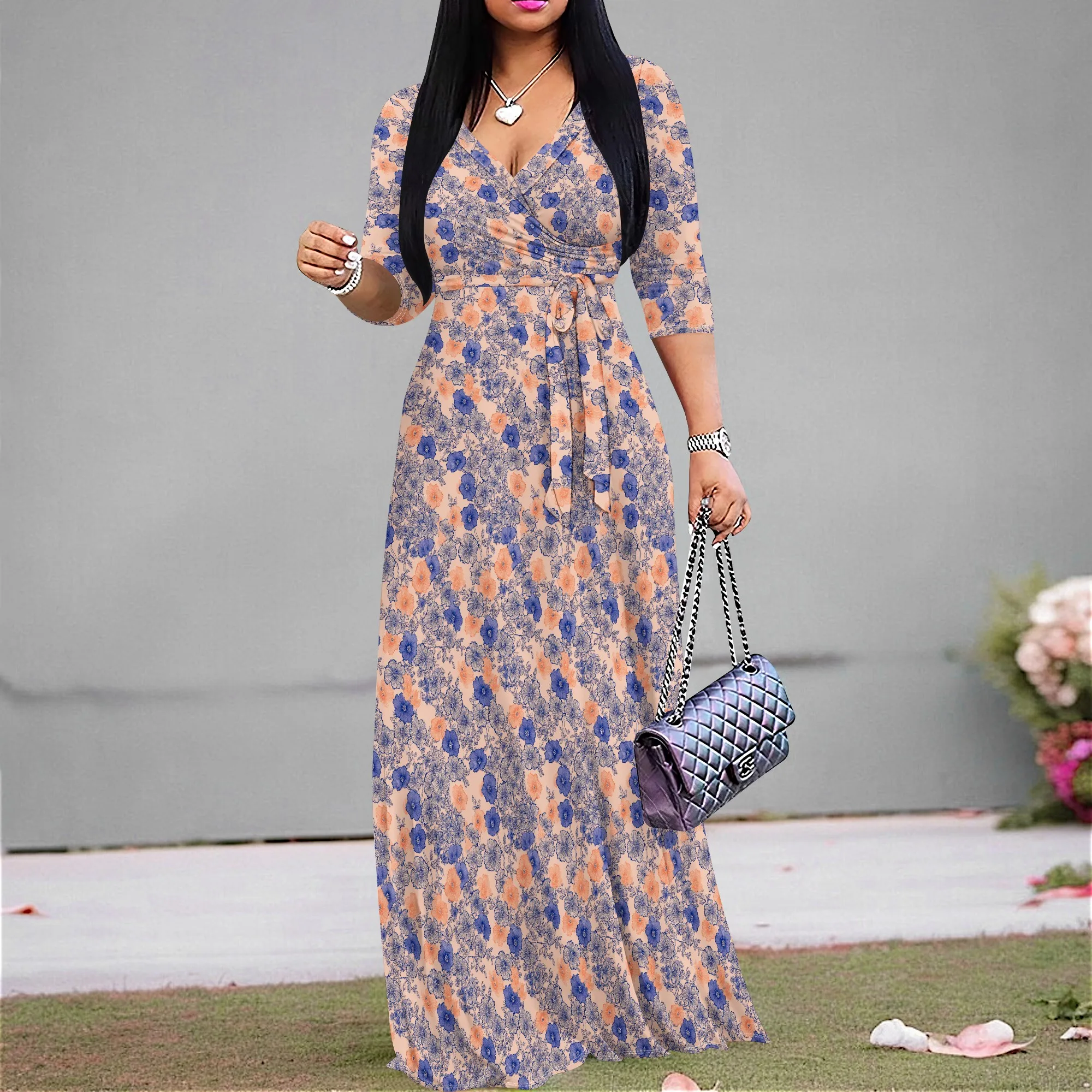 Floral Maxi Dress Soft Flower Print S-3XL Feminine Dress for Spring or Summer Daywear
Floral Maxi Dress Soft Flower Print S-3XL Feminine Dress for Spring or Summer Daywear