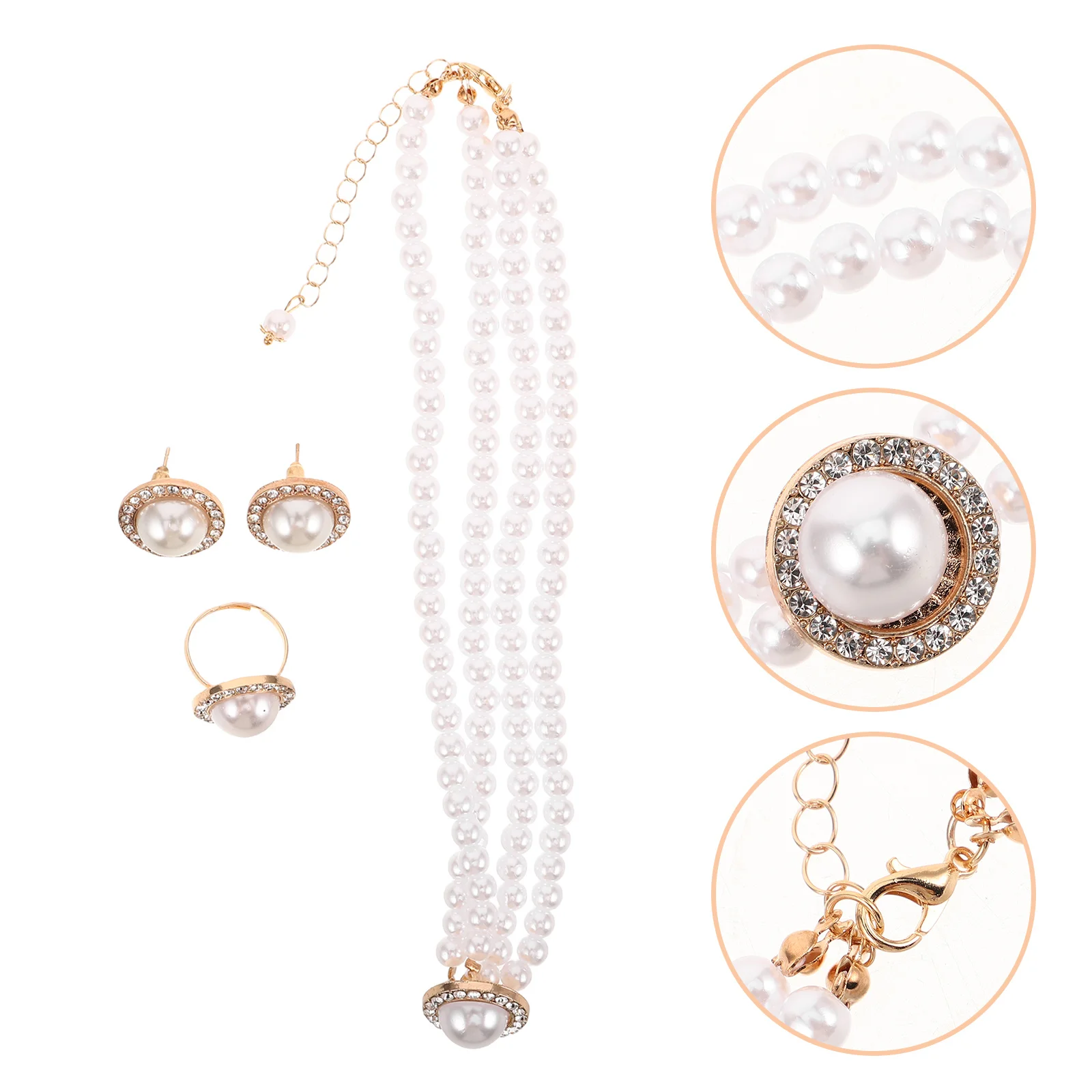 1Set Rhinestone Imitation Pearl Jewelry Set Necklace Earrings Ring Wedding Formal Bridal Accessories Imitation Pearl Jewelry
1Set Rhinestone Imitation Pearl Jewelry Set Necklace Earrings Ring Wedding Formal Bridal Accessories Imitation Pearl Jewelry