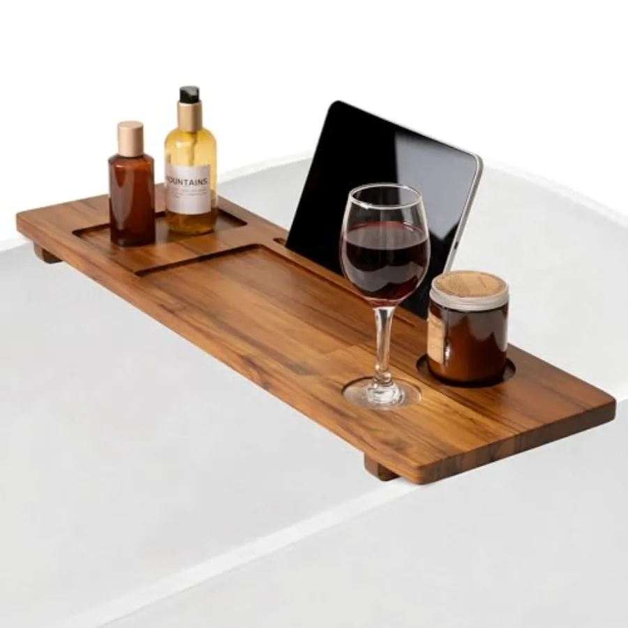 Teak Bathtub Tray - Wood Bath Caddy Tray 29 for Small Tubs - Adjustable Bathtub Table Trays - Luxury Shower Organizer for Home
Teak Bathtub Tray - Wood Bath Caddy Tray 29 for Small Tubs - Adjustable Bathtub Table Trays - Luxury Shower Organizer for Home