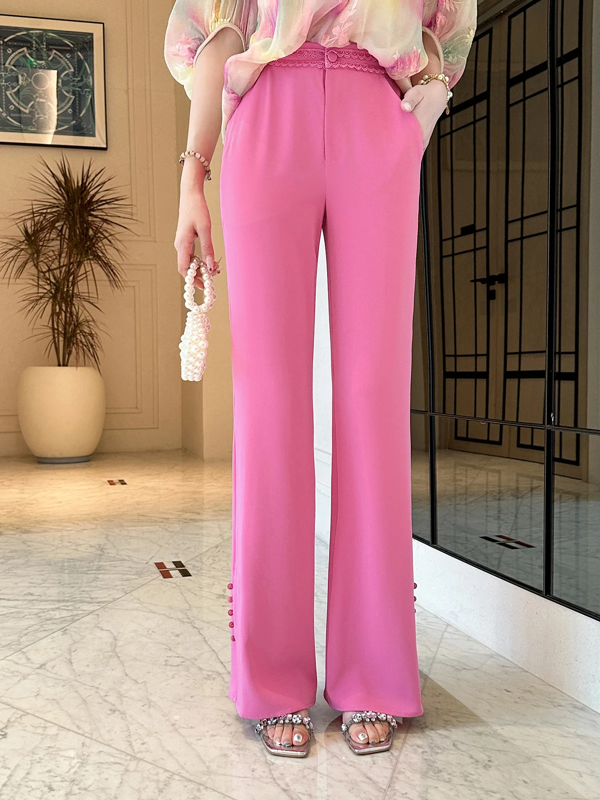 Брюки Ele Summer Casual с прямыми штанинами, утягивающие, универсальные, из полиэфирного волокна, женские, модные
Брюки Ele Summer Casual с прямыми штанинами, утягивающие, универсальные, из полиэфирного волокна, женские, модные