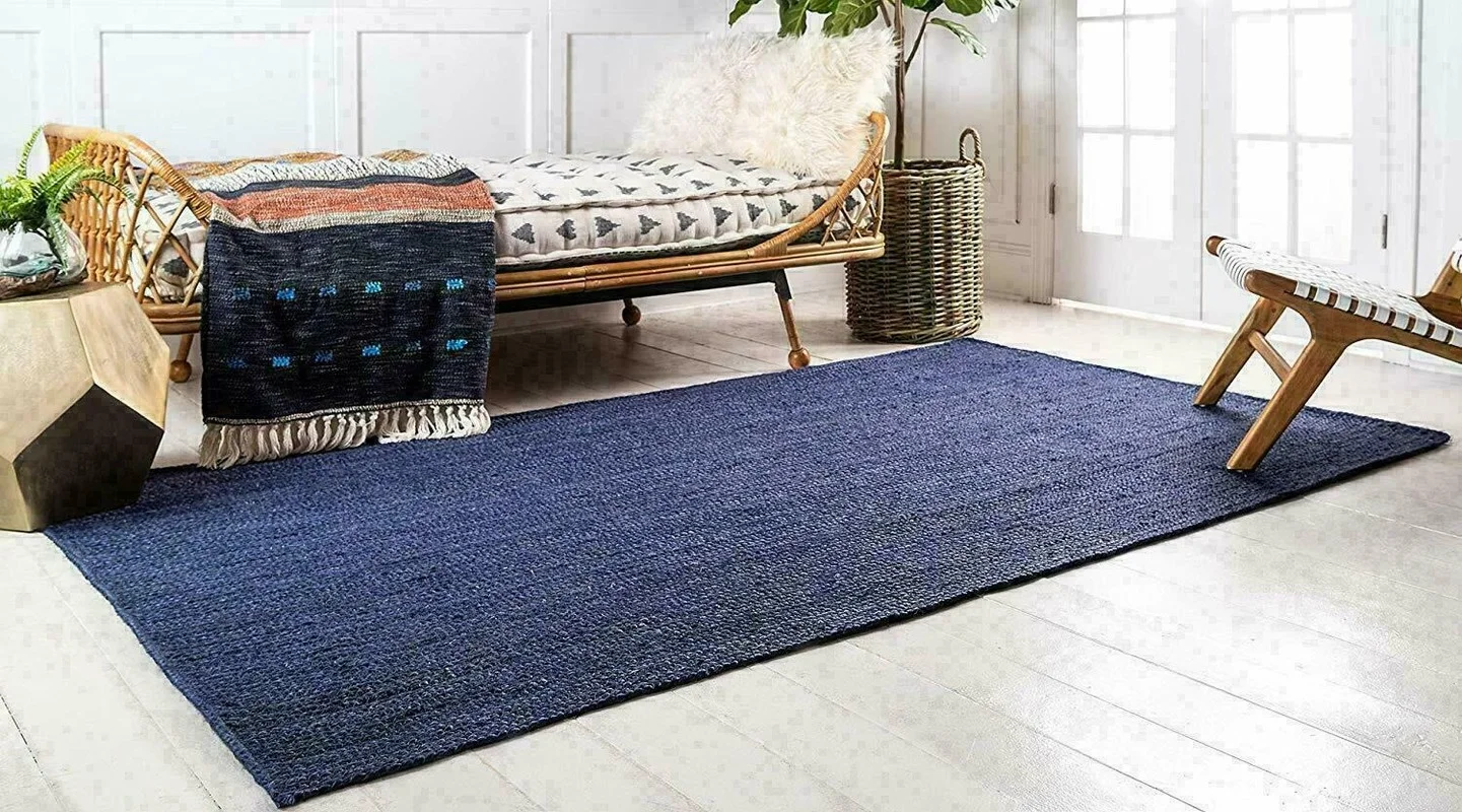 Rug Natural Jute Braided Blue Reversible Rug Hemp Carpet Modern Living Area Rug
Rug Natural Jute Braided Blue Reversible Rug Hemp Carpet Modern Living Area Rug