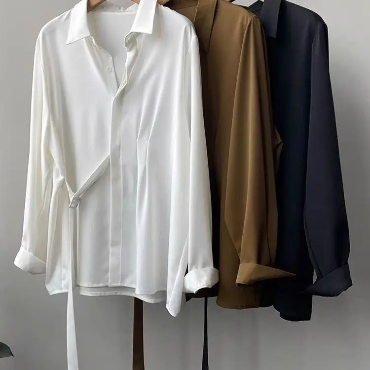 Cotton New Autumn Tie Belted Shirt Women's Floating Ribbon Cardigan Top Commuting Slim Blouse
Cotton New Autumn Tie Belted Shirt Women's Floating Ribbon Cardigan Top Commuting Slim Blouse