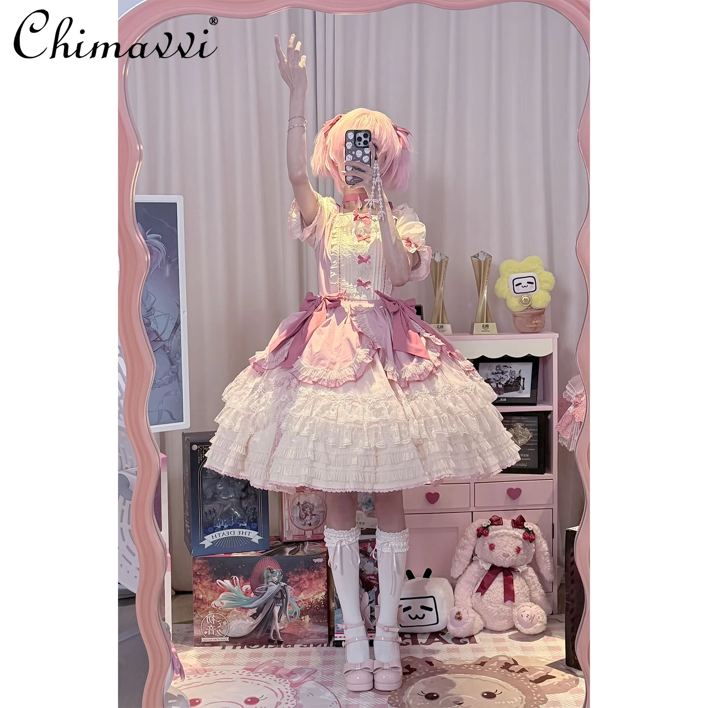 Sweet Girl Apricot Pink Lolita OP Dress Cute Bow Short Sleeve Elegant Birthday Party Puffy Princess Dress Women 2025 New
Sweet Girl Apricot Pink Lolita OP Dress Cute Bow Short Sleeve Elegant Birthday Party Puffy Princess Dress Women 2025 New