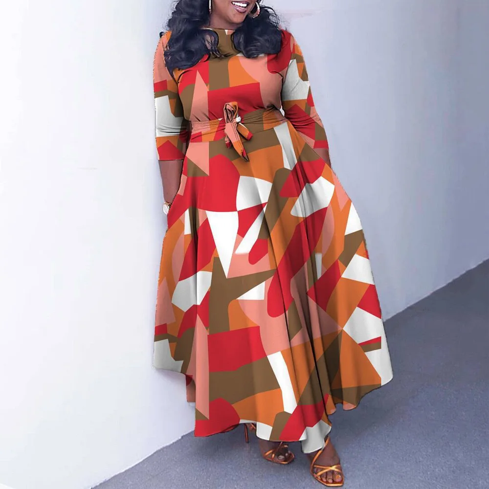 Elegant Long Dresses for Women Round Neck Half Sleeve Printed Belt Waisted A Line Ankle length Fashion Birthday Party Dress Hot
Elegant Long Dresses for Women Round Neck Half Sleeve Printed Belt Waisted A Line Ankle length Fashion Birthday Party Dress Hot