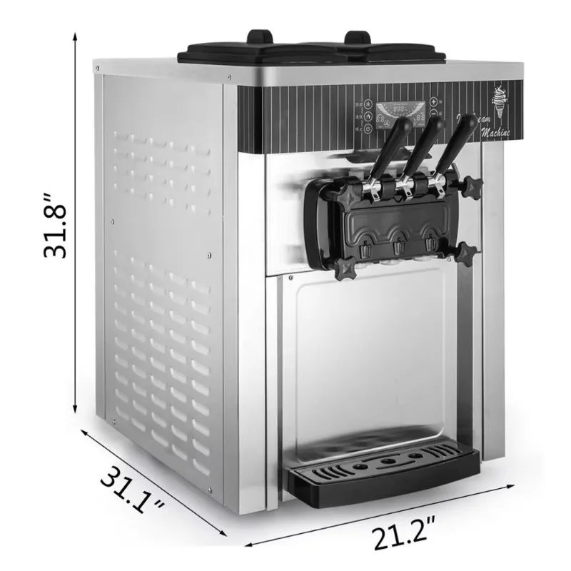 2200W Commercial Electric Countertop YKF-8218T Soft Ice Cream Machine Automatic with 2+1 Flavors Ice Cream Maker
2200W Commercial Electric Countertop YKF-8218T Soft Ice Cream Machine Automatic with 2+1 Flavors Ice Cream Maker