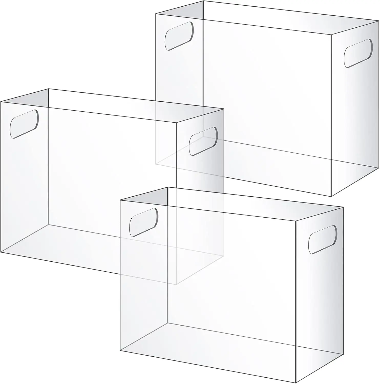 3 Pcs Acrylic Desktop File Organizer with Handle, Clear Letter Size Hanging File Box for Office Home School, 12.2x5.5x9.4 Inch
3 Pcs Acrylic Desktop File Organizer with Handle, Clear Letter Size Hanging File Box for Office Home School, 12.2x5.5x9.4 Inch
