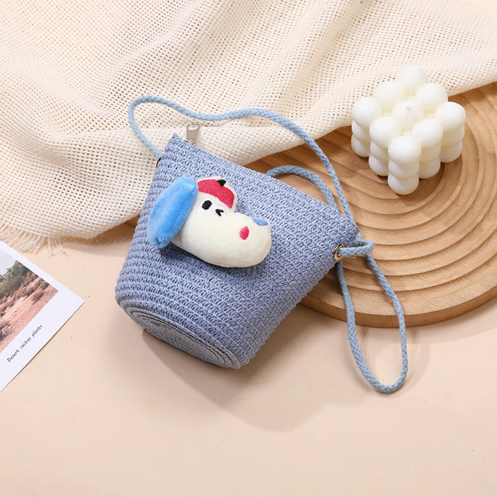Cute Cartoon Puppy Woven Bag Handmade Solid Color Summer Beach Shoulder Bag Zipper Photo Props Coin Purse
Cute Cartoon Puppy Woven Bag Handmade Solid Color Summer Beach Shoulder Bag Zipper Photo Props Coin Purse