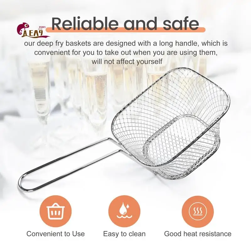 AEA9-Fry Basket French Fry Holder Chip Mini Basket Food Baskets For Serving Reusable Fries Holder Deep Fryer For Home
AEA9-Fry Basket French Fry Holder Chip Mini Basket Food Baskets For Serving Reusable Fries Holder Deep Fryer For Home
