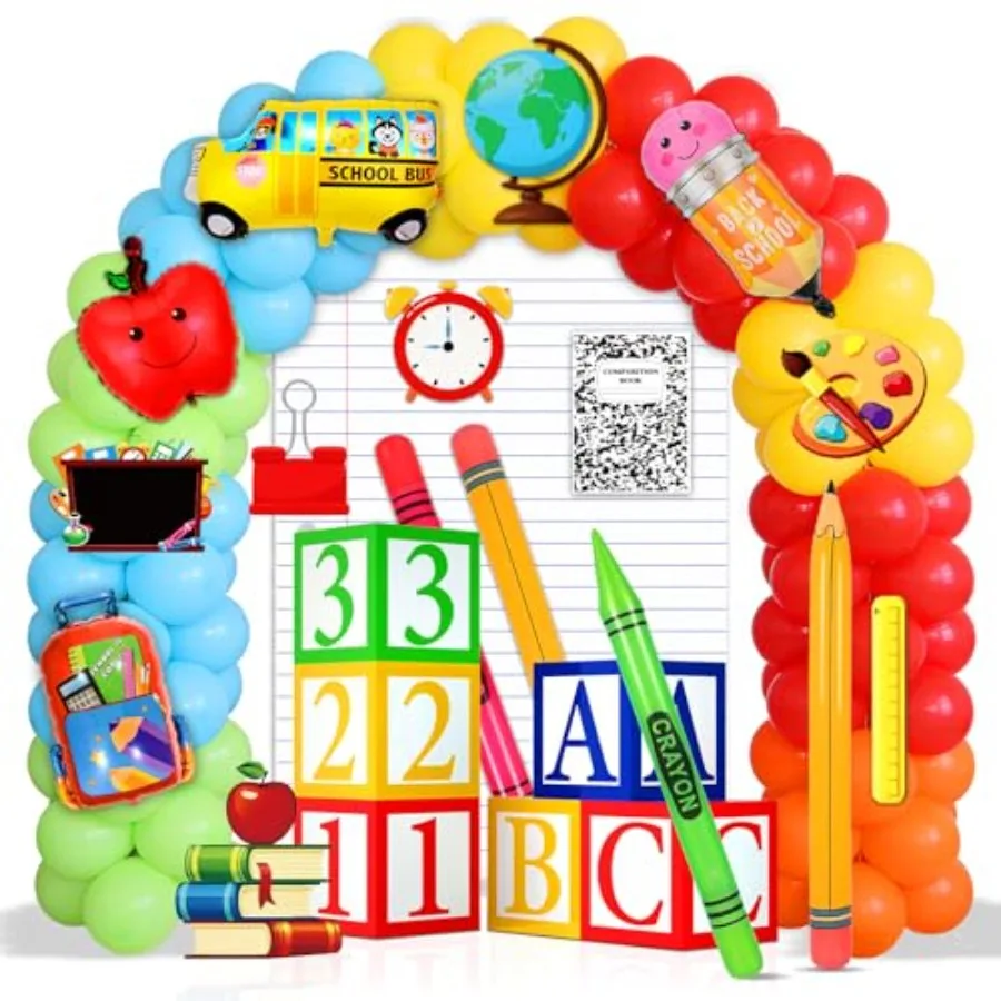 173 Pcs Preschool Grad Decorations Include ABC 123 Balloon Box Inflatable Pencil Crayon Composition Backdrop for Kindergarten G
173 Pcs Preschool Grad Decorations Include ABC 123 Balloon Box Inflatable Pencil Crayon Composition Backdrop for Kindergarten G