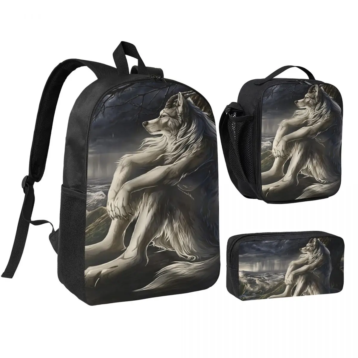 Emo White Wolf Sitting Sad Meme Backpack Student BookBag School Bag Shoulder Bags 3ps Insulated Lunch Bag Pencil Case
Emo White Wolf Sitting Sad Meme Backpack Student BookBag School Bag Shoulder Bags 3ps Insulated Lunch Bag Pencil Case