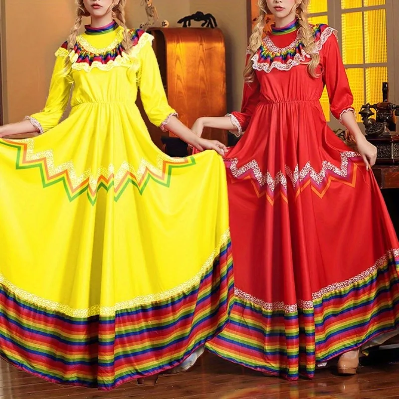 Fashion Dance Skirt with Mexican Elements (Including Headdress, Multiple Colors Optional) - Festival Performance Costume
Fashion Dance Skirt with Mexican Elements (Including Headdress, Multiple Colors Optional) - Festival Performance Costume