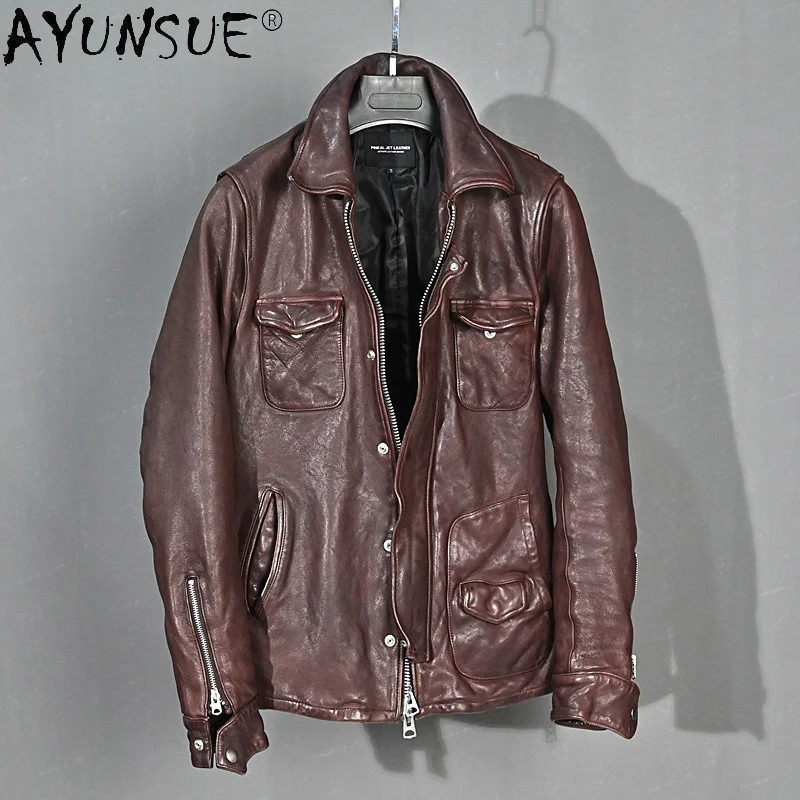 AYUNSUE 100% Genuine Leather Jacket Men Vintage Natural Sheepskin Coat Spring Autumn Mens Jackets 2024 Chaquetas Hombre
AYUNSUE 100% Genuine Leather Jacket Men Vintage Natural Sheepskin Coat Spring Autumn Mens Jackets 2024 Chaquetas Hombre