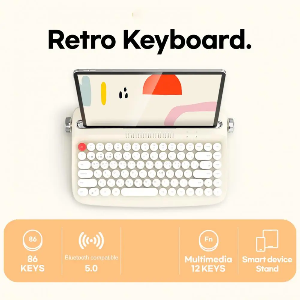 1 Set Lovely Wireless Keyboard Vintage Design Bluetooth compatible Round Keycaps Mini Tablet Keyboard For Windows IOS
1 Set Lovely Wireless Keyboard Vintage Design Bluetooth compatible Round Keycaps Mini Tablet Keyboard For Windows IOS