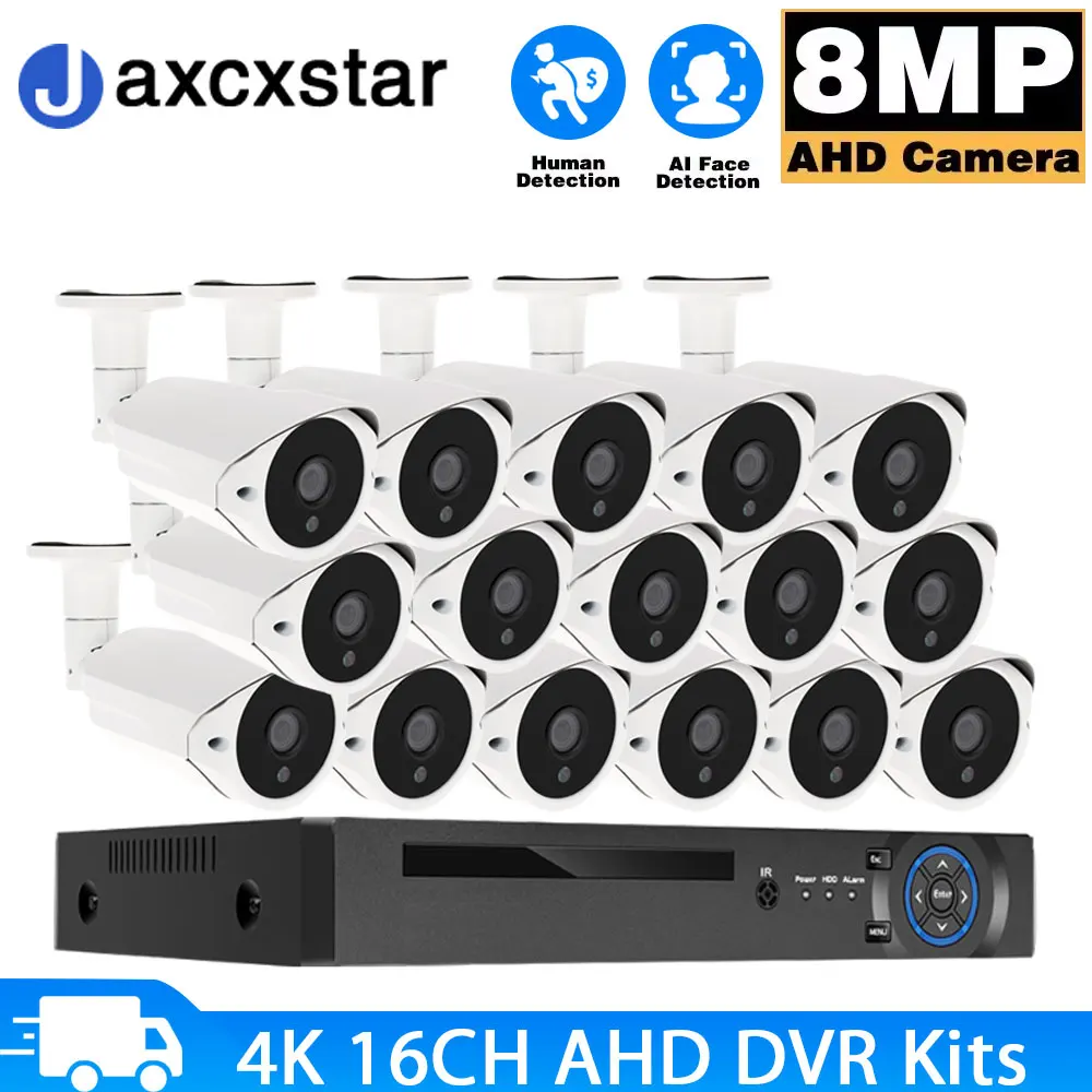 8MP 16 Channel H.265 AHD DVR Security Camera System Kit Outdoor Surveillance Camera Waterproof Bullet Camera Video Surveillance
8MP 16 Channel H.265 AHD DVR Security Camera System Kit Outdoor Surveillance Camera Waterproof Bullet Camera Video Surveillance