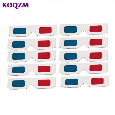 Anaglyph-gafas 3D de papel Universal, gafas 3D, Anaglyph, rojo cian/azul, 10 piezas/100 pares para película