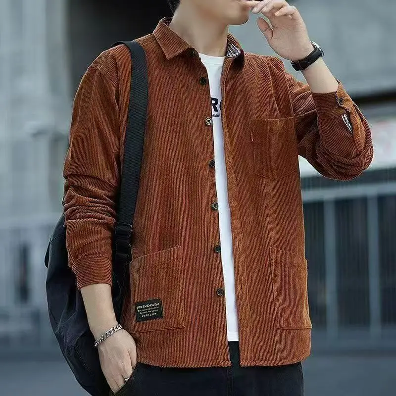Вельветовая рабочая одежда irt Jaet Men's Long Sve Loose Casual irt with ket Весна Осень Sle Busin Gentleman Faion
Вельветовая рабочая одежда irt Jaet Men's Long Sve Loose Casual irt with ket Весна Осень Sle Busin Gentleman Faion