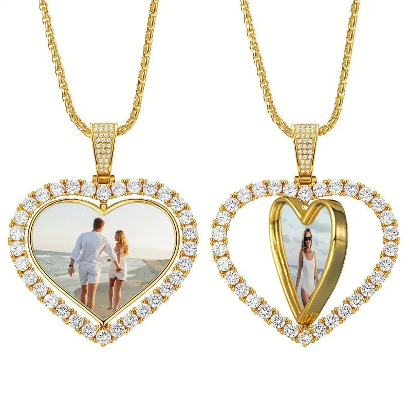 Personalized Picture Necklace Custom Photo Rotatable Heart Pendant for Men Women Boyfriend Memorial Necklaces Hip Hop Jewelry
Personalized Picture Necklace Custom Photo Rotatable Heart Pendant for Men Women Boyfriend Memorial Necklaces Hip Hop Jewelry