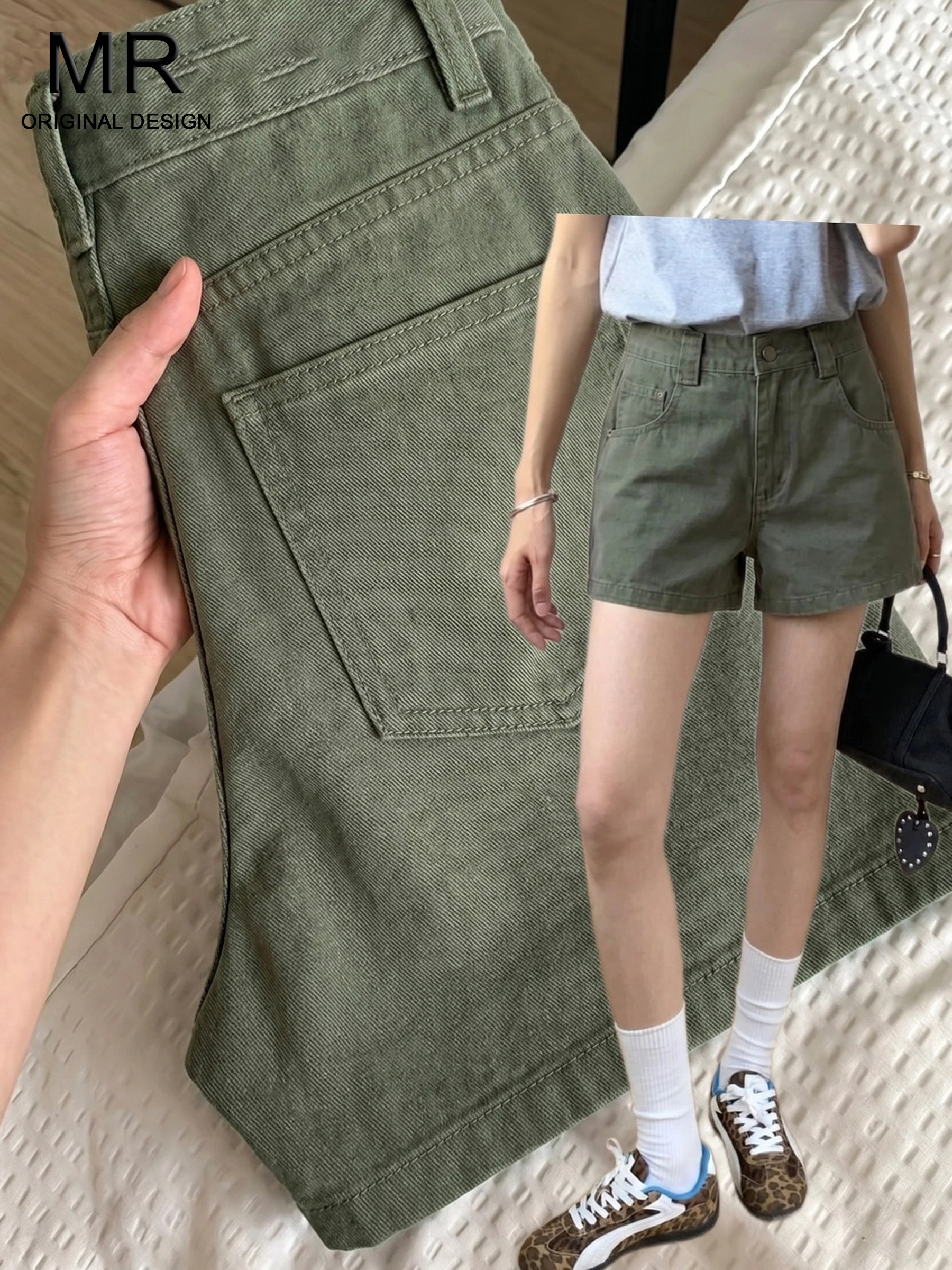 Military Green American Style Simple Workwear Denim Shorts Women's Loose Slim Straight Leg Pants Summer Hot Girl Style
Military Green American Style Simple Workwear Denim Shorts Women's Loose Slim Straight Leg Pants Summer Hot Girl Style