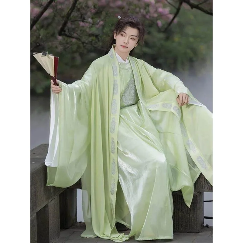 Green Tang Style Round Collar Robe Set For Men Women Spring Summer Embroidery Ancient Fairy Elegant Outfit
Green Tang Style Round Collar Robe Set For Men Women Spring Summer Embroidery Ancient Fairy Elegant Outfit