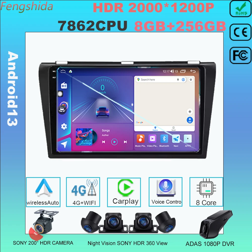 Android 13 For Mazda 3 2003-2009 4G GPS Head Unit Carplay Car Stereo Radio Multimedia Video Player Navigation 7862CPU DVD 2Din
Android 13 For Mazda 3 2003-2009 4G GPS Head Unit Carplay Car Stereo Radio Multimedia Video Player Navigation 7862CPU DVD 2Din