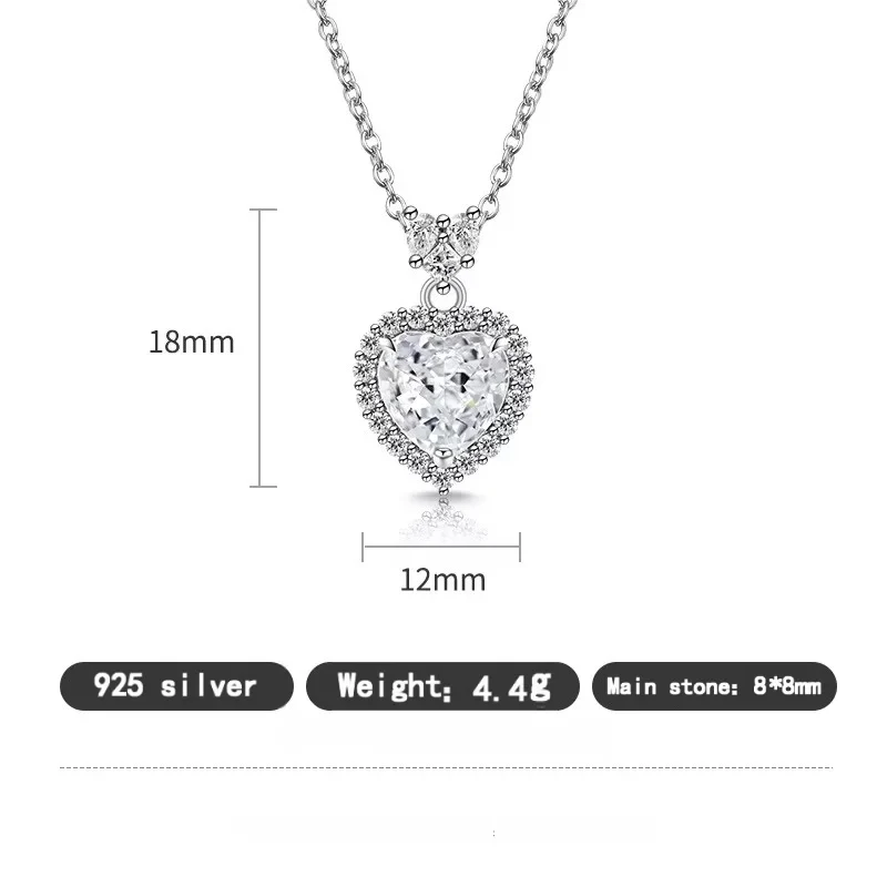 100% 925 pure silver ice flower cut pendant - heart shape - necklace - women's elegant and luxurious party exquisite jewelry
100% 925 pure silver ice flower cut pendant - heart shape - necklace - women's elegant and luxurious party exquisite jewelry