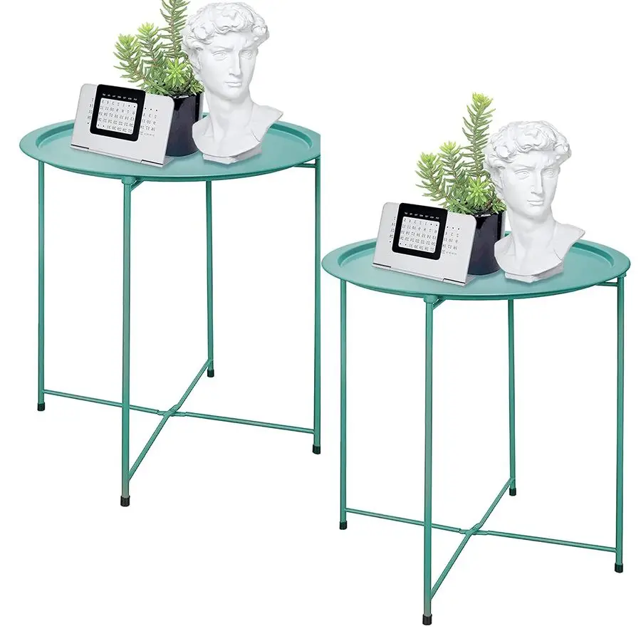 End Table Set of 2, Outdoor Side Table, Small Patio Table Metal Side Table, Round Folding Side Table, for Outdoor and Living Ro
End Table Set of 2, Outdoor Side Table, Small Patio Table Metal Side Table, Round Folding Side Table, for Outdoor and Living Ro