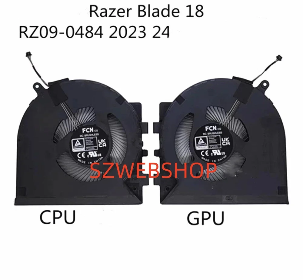 New Laptop CPU+GPU Cooling Fan For Razer Blade 18" (2023) RZ09-0484 FQAD FQAF
New Laptop CPU+GPU Cooling Fan For Razer Blade 18" (2023) RZ09-0484 FQAD FQAF