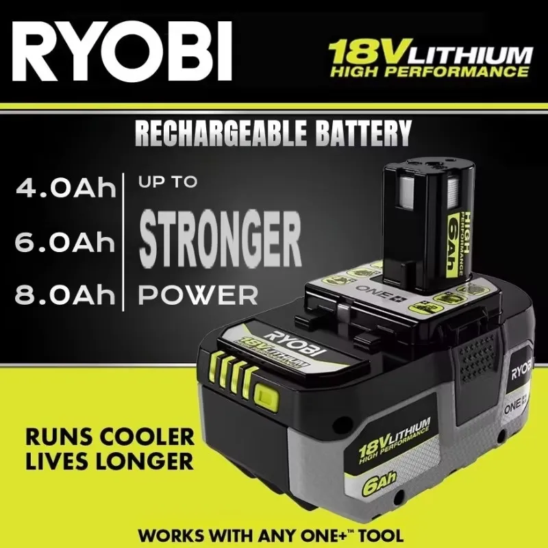 2025 RYOBI 18V ONE+4.0ah 6.0ah 8.0ah lithium-ion high-performance battery, suitable for various ONE+series power tool batteries
2025 RYOBI 18V ONE+4.0ah 6.0ah 8.0ah lithium-ion high-performance battery, suitable for various ONE+series power tool batteries