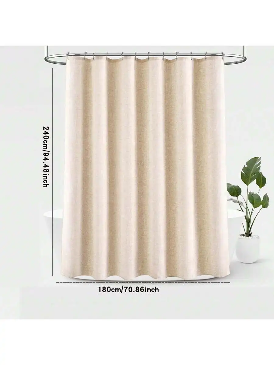 1pc Heavyweight Waterproof Shower Curtain, Beige Linen-Like Fabric With Metal Hooks - Thick, Quick Dry Cloth, Bathroom Privacy
1pc Heavyweight Waterproof Shower Curtain, Beige Linen-Like Fabric With Metal Hooks - Thick, Quick Dry Cloth, Bathroom Privacy