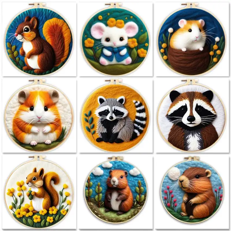 GATYZTORY 20x20cm Wool Felting Painting Kit Kit Hamster Diy Aninal Felt Crafts Package Felt Needle For Handwork Gift
GATYZTORY 20x20cm Wool Felting Painting Kit Kit Hamster Diy Aninal Felt Crafts Package Felt Needle For Handwork Gift