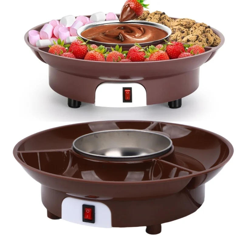 Electric Chocolate Fondue Pot Multi Purpose Electric Chocolate Melting Pot with Detachable 3 Section Tray for Party
Electric Chocolate Fondue Pot Multi Purpose Electric Chocolate Melting Pot with Detachable 3 Section Tray for Party
