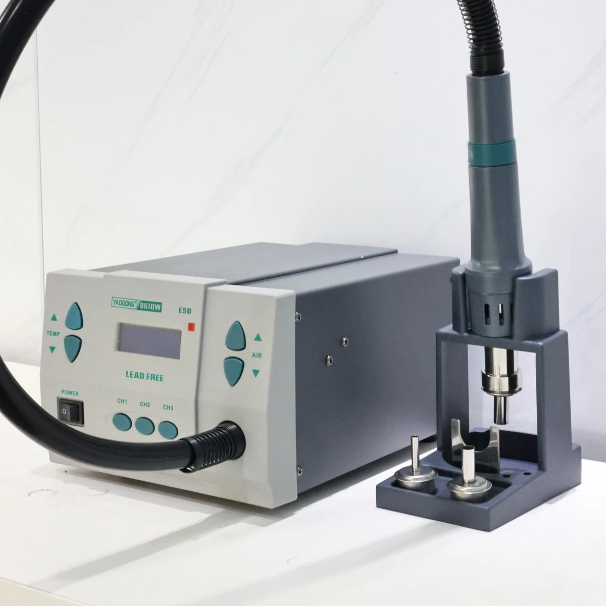 Lead-free Intelligent Hot Air Gun Desoldering Station High Power 1000W Large Air Volume Voltage YAOGONG 861DW
Lead-free Intelligent Hot Air Gun Desoldering Station High Power 1000W Large Air Volume Voltage YAOGONG 861DW
