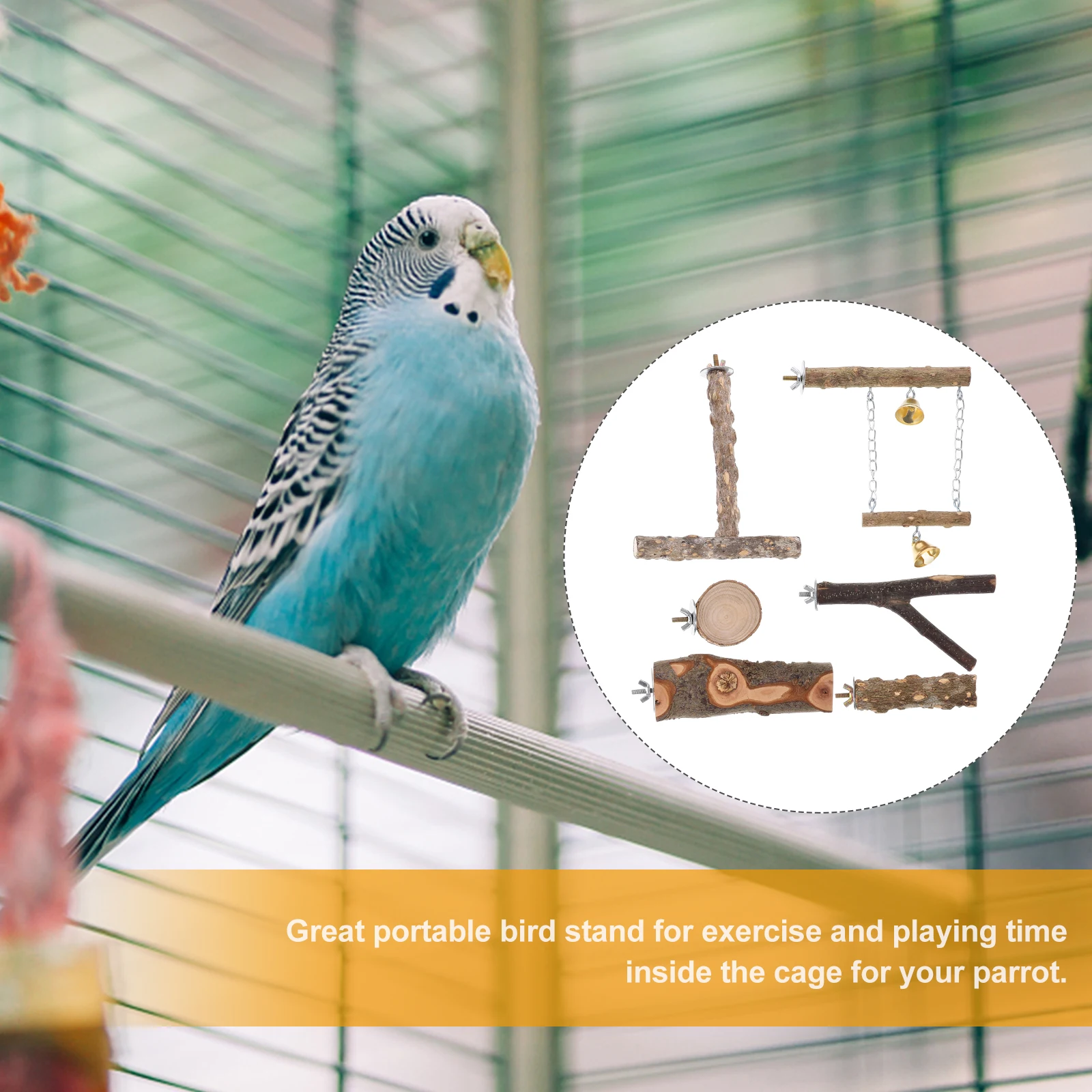 6 Pcs Wooden Bird Stand Stands Perch Plaything Swings for Parakeets Standing Toy Cage
6 Pcs Wooden Bird Stand Stands Perch Plaything Swings for Parakeets Standing Toy Cage