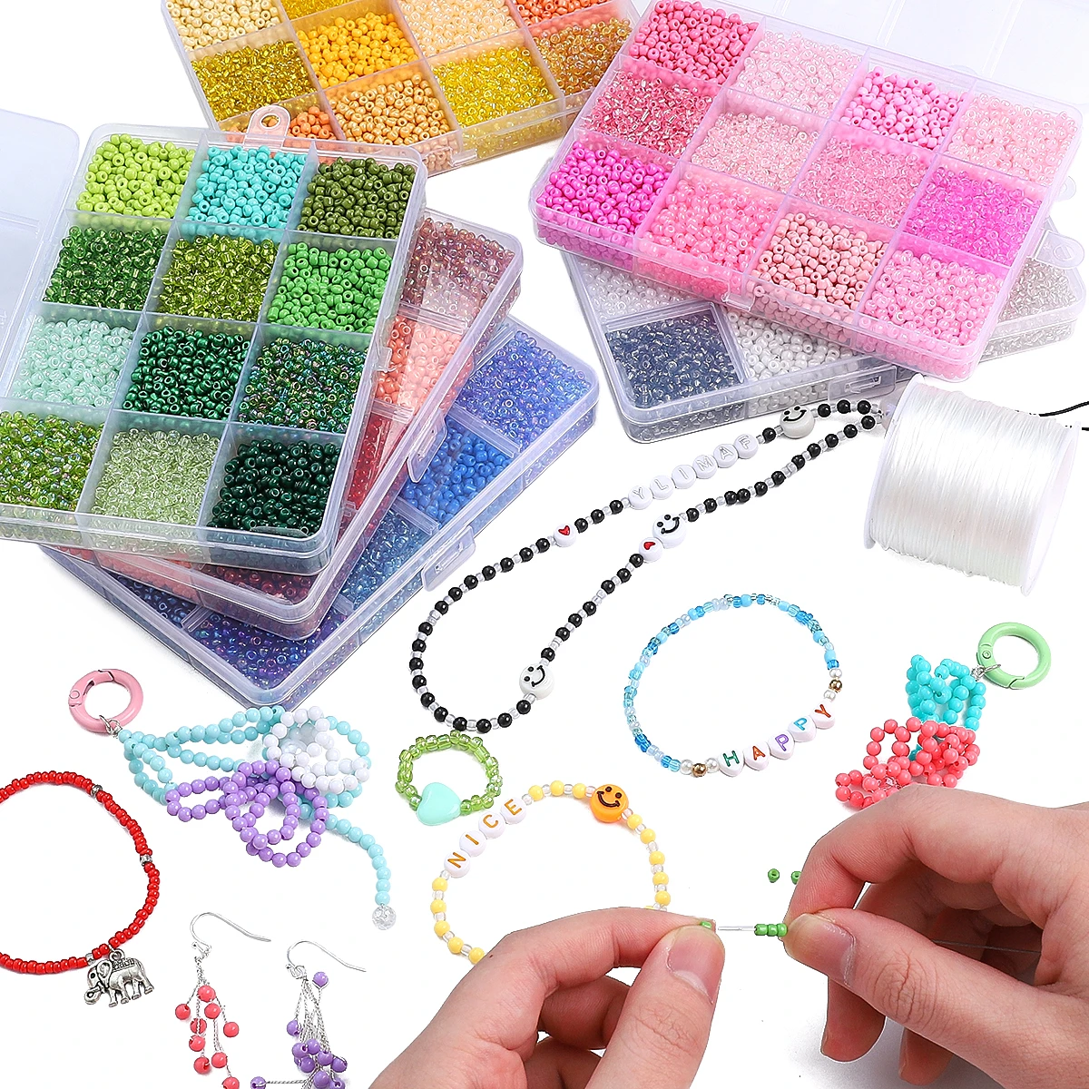 Glass Beads Set for Bracelet Making Spacer Loose Beads with Storage Box Tube Beads Kit for DIY Craft Necklace Charms 12 Colors
Glass Beads Set for Bracelet Making Spacer Loose Beads with Storage Box Tube Beads Kit for DIY Craft Necklace Charms 12 Colors