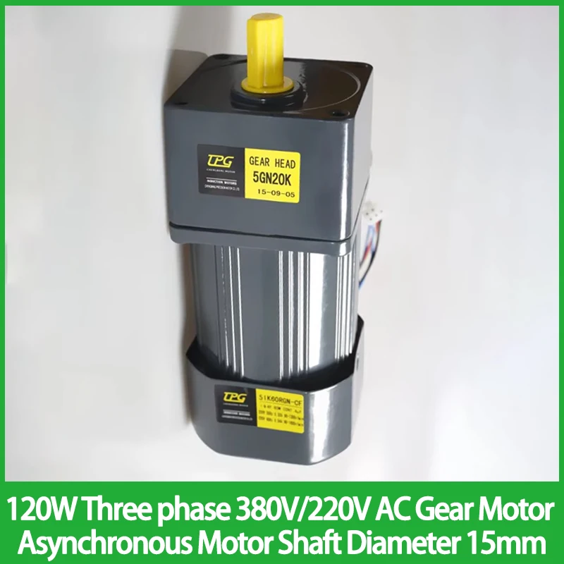 120W Three phase 220V/380V AC Gear Motor Low noise 5IK120GN-YF Asynchronous Motor Shaft Diameter 15mm 
120W Three phase 220V/380V AC Gear Motor Low noise 5IK120GN-YF Asynchronous Motor Shaft Diameter 15mm